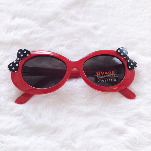 Everly Red Toddler Girl Fashion Bow Sunglasses - Picture 2 of 8